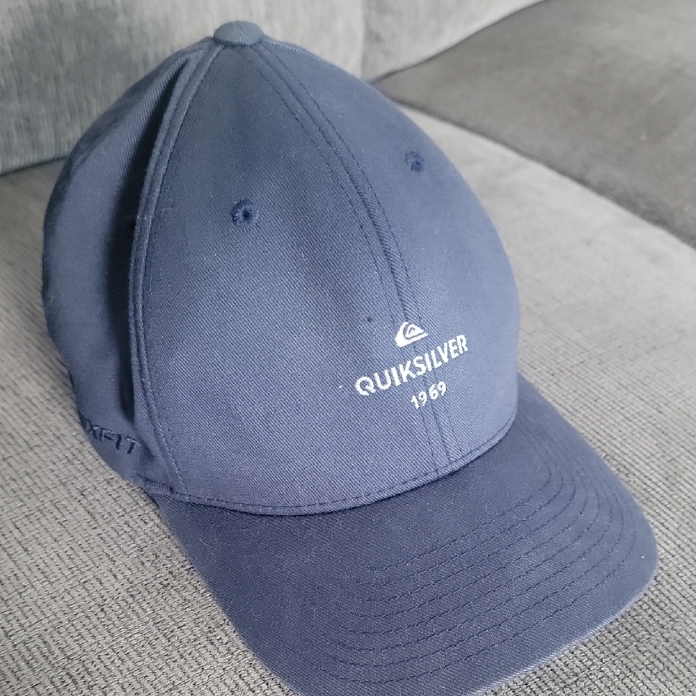 Quiksilver Blue Hat with Curved Brim and Embroidered Logo